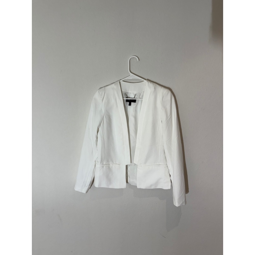 MNG Basics Womens White Collarless Blazer Jacket Size M